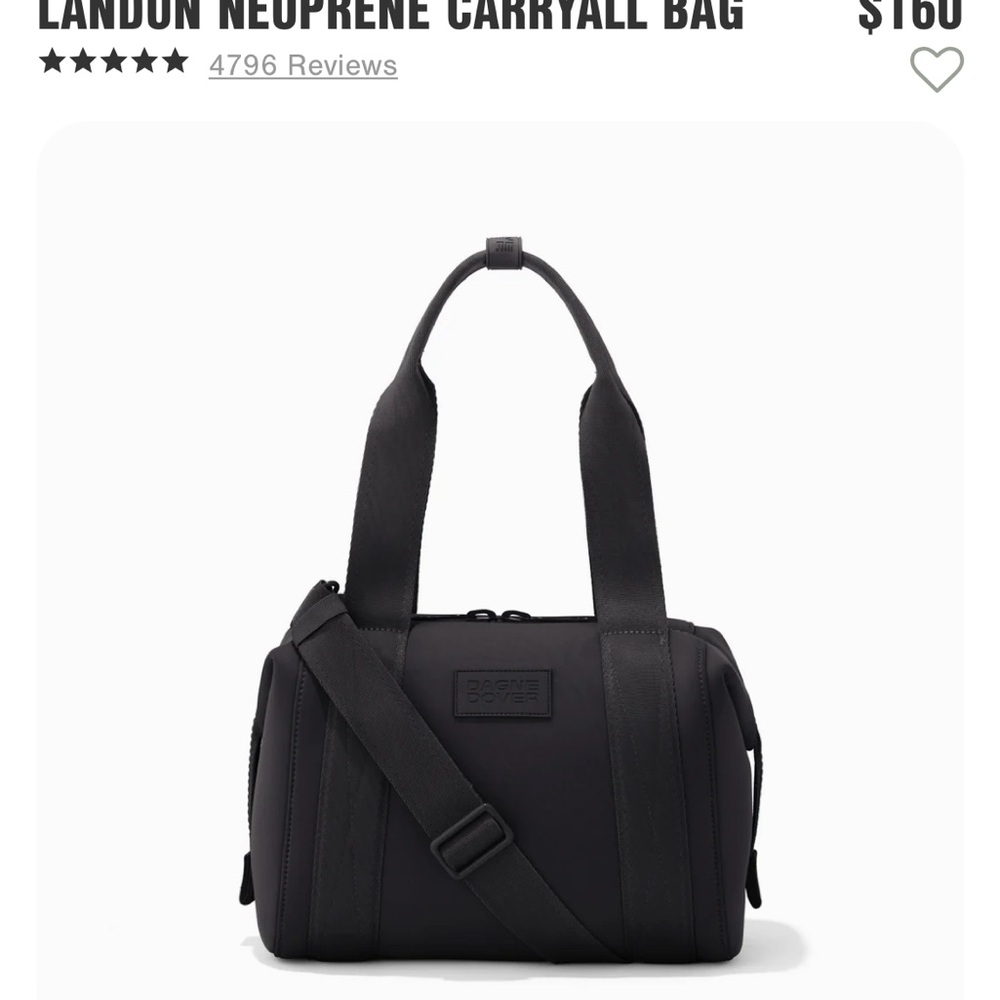 Dagne Dover Black Neoprene Carryall Bag